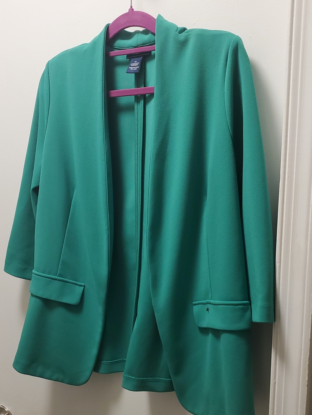 Talbots Emerald Teal Open-Front Blazer